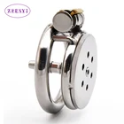 Супер маленький мужской клетка целомудрия из нержавеющей стали, съемный катетер, замок на пенис, кольцо на член, интимные игрушки для мужчин