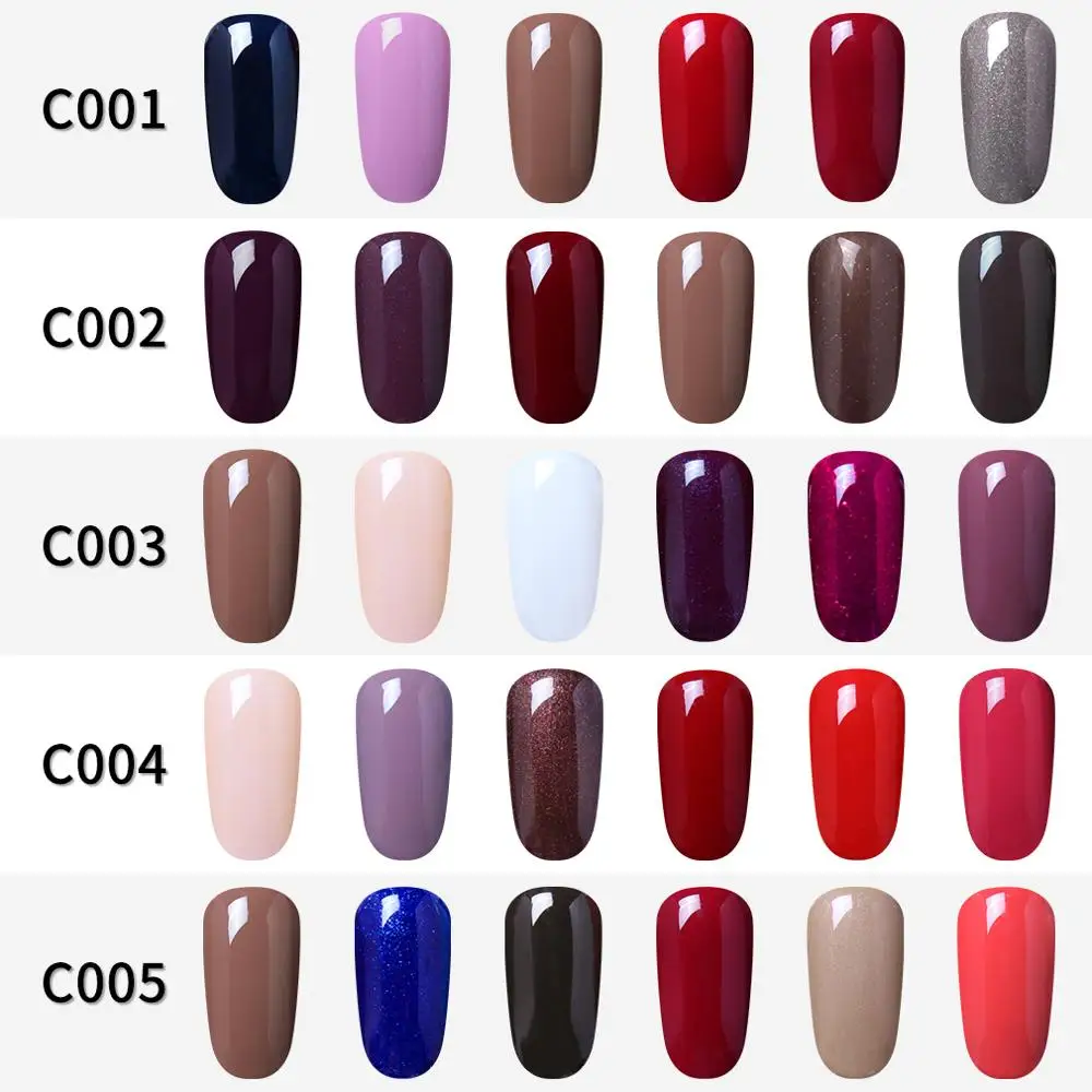 Elite99 6 pieces/lot Pure Color Gel Nail Polish Semi Permanent Enamel Lacquer Varnish With Gift Box Art Manicure | Красота и здоровье