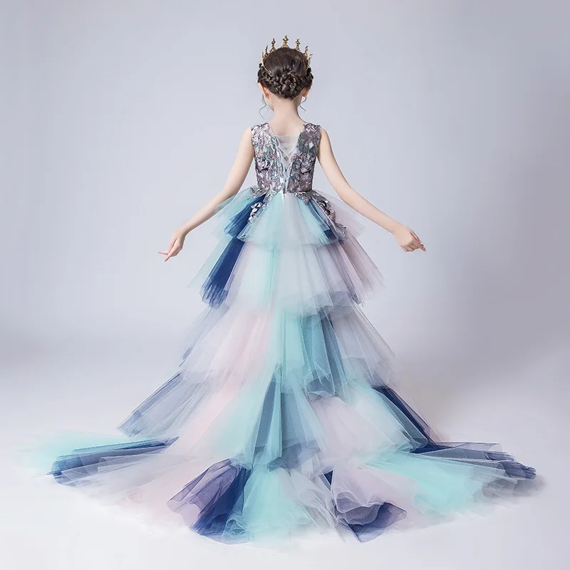 Детское длинное свадебное платье-русалка платье для девочек первого причастия