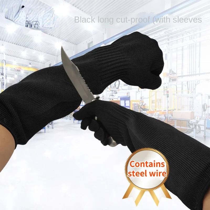 

Long Cut Resistant Gloves Embedded Steel Wire Scratch Resistant Abrasion Resistant Cut Resistant Cuffs Wrist Guards Work Gloves