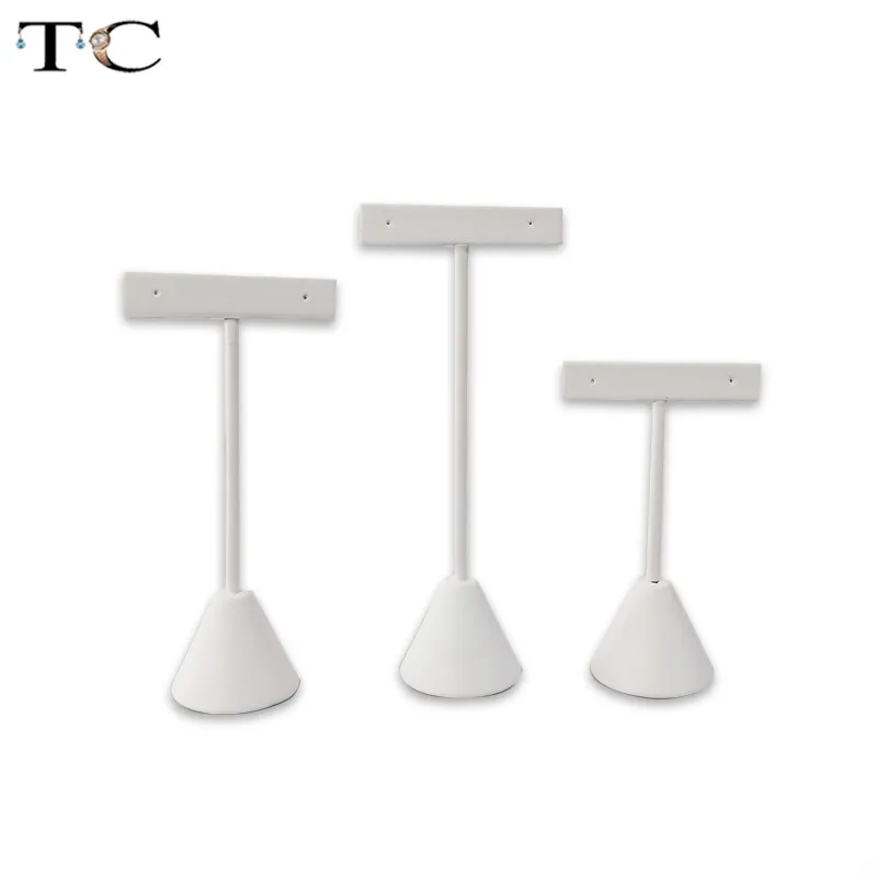 Высокое качество белый искусственная кожа (ПУ) серьги стойка с ювелирными