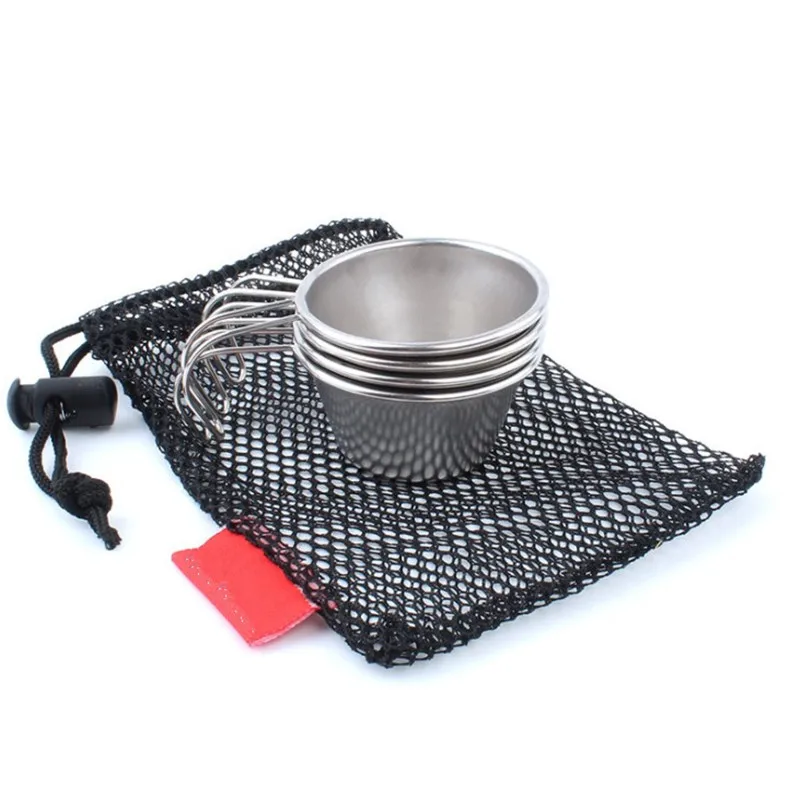 

Портативная посуда из нержавеющей стали, бокал для вина, кофейная чашка с ручкой для отдыха на природе, кемпинга, походов