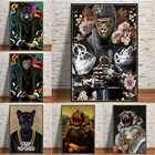Настенная картина с забавными животными, гориллой, рыцарем и Король Лев, Европейское благородство, плакат, картины для декора гостиной