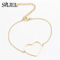 big hollow heart bracelets women metal gold color simple bangles bangles summer jewelry accessories bransoletki damskie