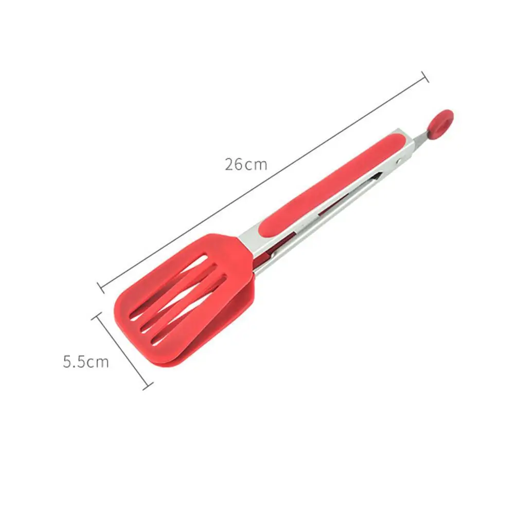 

Colorful BBQ Tongs Silicone Cover Handle Kitchen Tongs Clamp Clip Tongs Food Lock Steel Design tool Barbecue A3D5