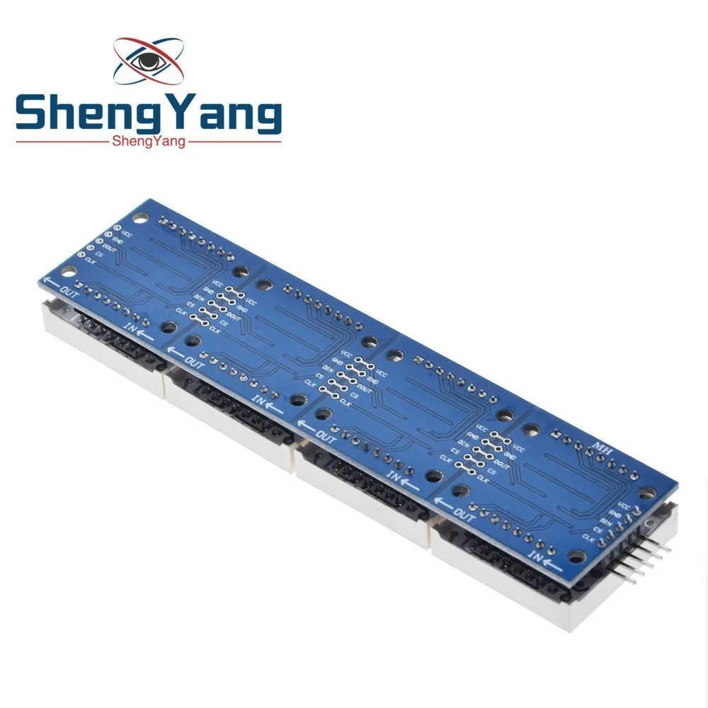 ShengYang 1 шт. MAX7219 матричный модуль для Arduino микроконтроллер 4 в одном дисплее с 5P линии