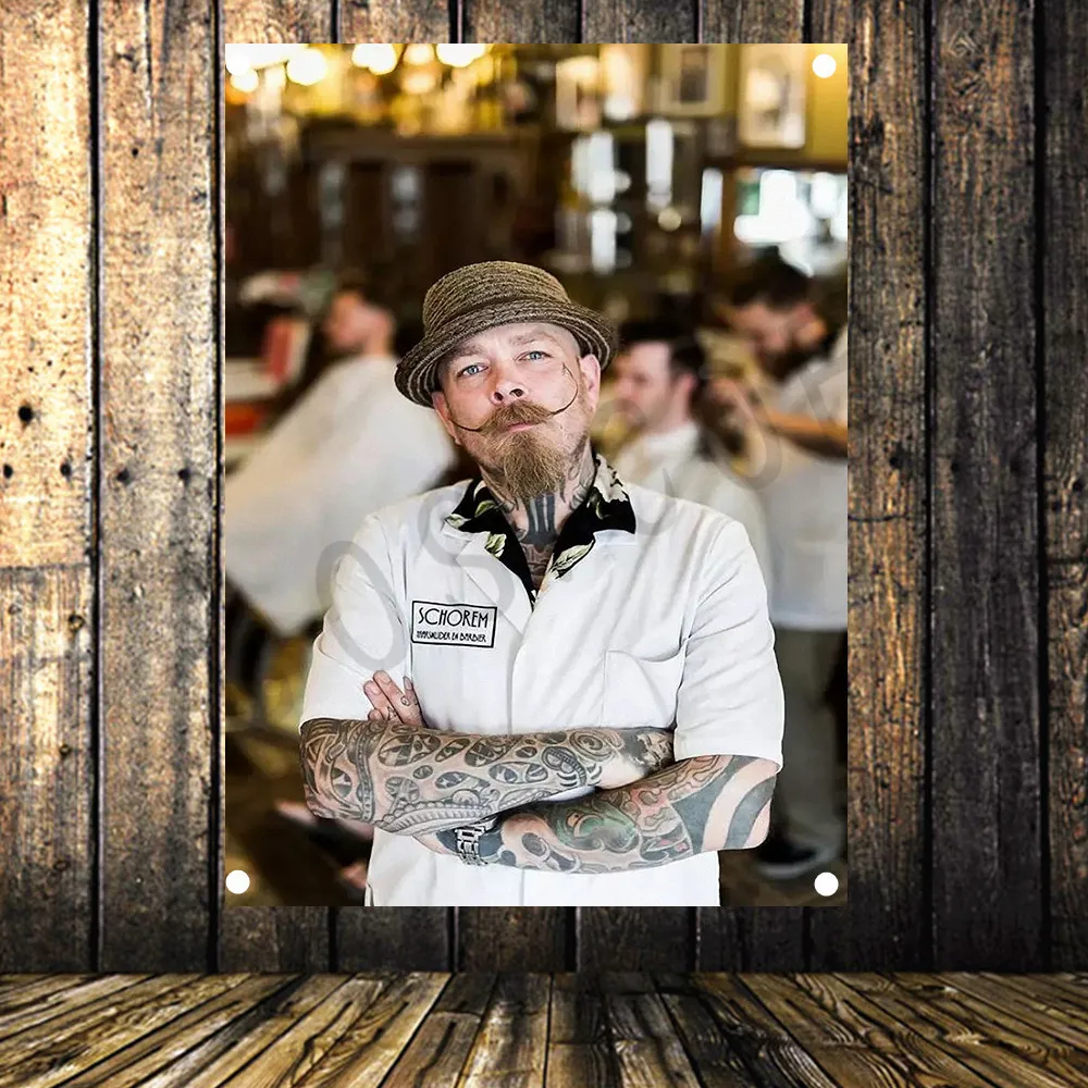 Парикмахерской знак плакат четыре отверстия на стене Ретро парикмахерский салон