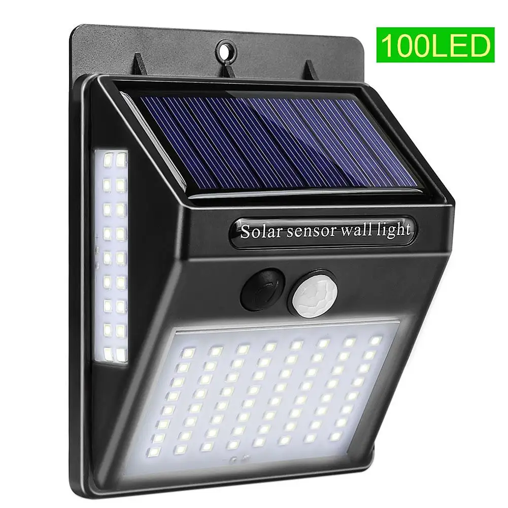 100 светодиодный датчик движения на солнечной энергии Настенный светильник