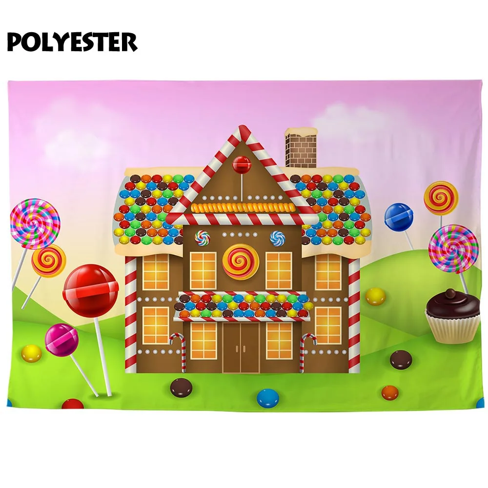 Allenjoy photographic background cartoon sweet Candy bar World princess Birthday Party photocall photozone photophone backdrop |