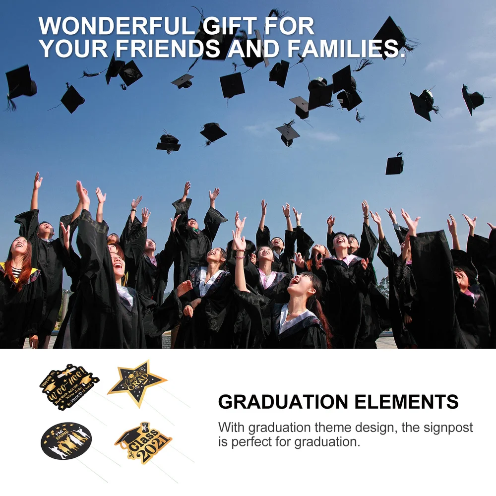 

4pcs Graduation Party Outdoor Garden Yard Lawn Decorative Signs Supply