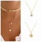 Женское ожерелье из серебра 100% пробы с подвеской в виде подсолнуха