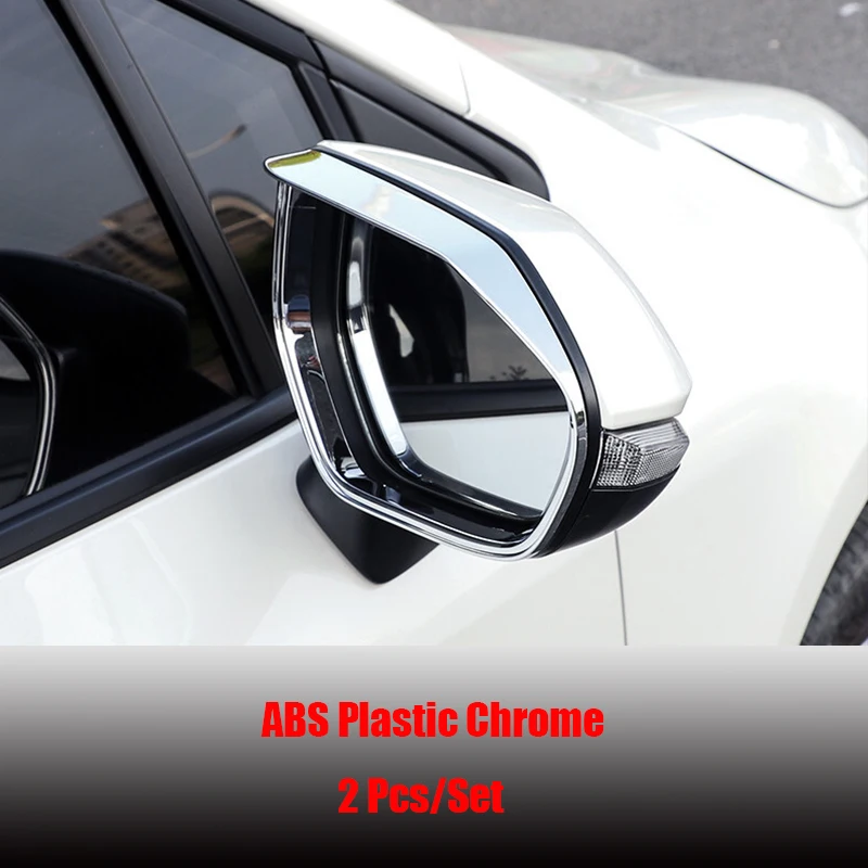 

ABS Chrome/Carbon fiber Car Side Door rearview mirror rain eyebrow Cover Trim Sticker For Toyota Yaris 2020 2021 accessories