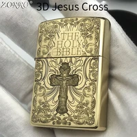 zorro 3d jesus cross pure copper kerosene lighter pure copper 3d fine carving mens gifts smoking accessories