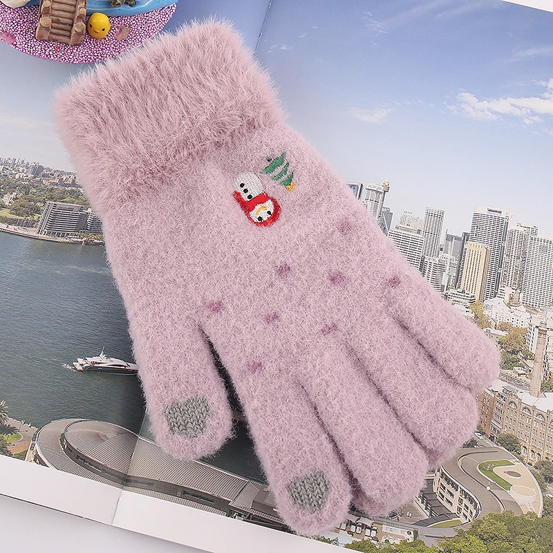 

Iwarm women's knited Gloves Autumn Winter Touch screen Gloves Warm lovely Mittens