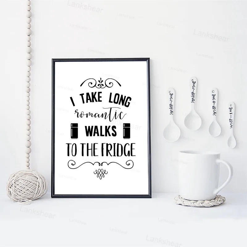 Кухонное украшение кухонная типография цитаты плакаты и принты черно-белая