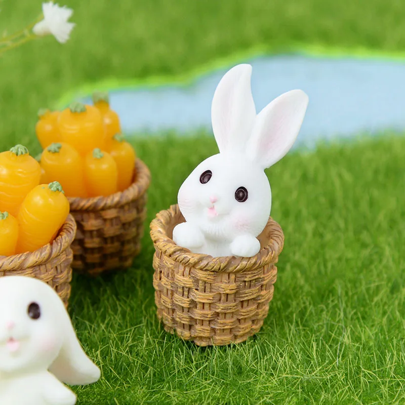 4 шт./компл. симпатичный кролик модель моркови миниатюрный из смолы искусственное