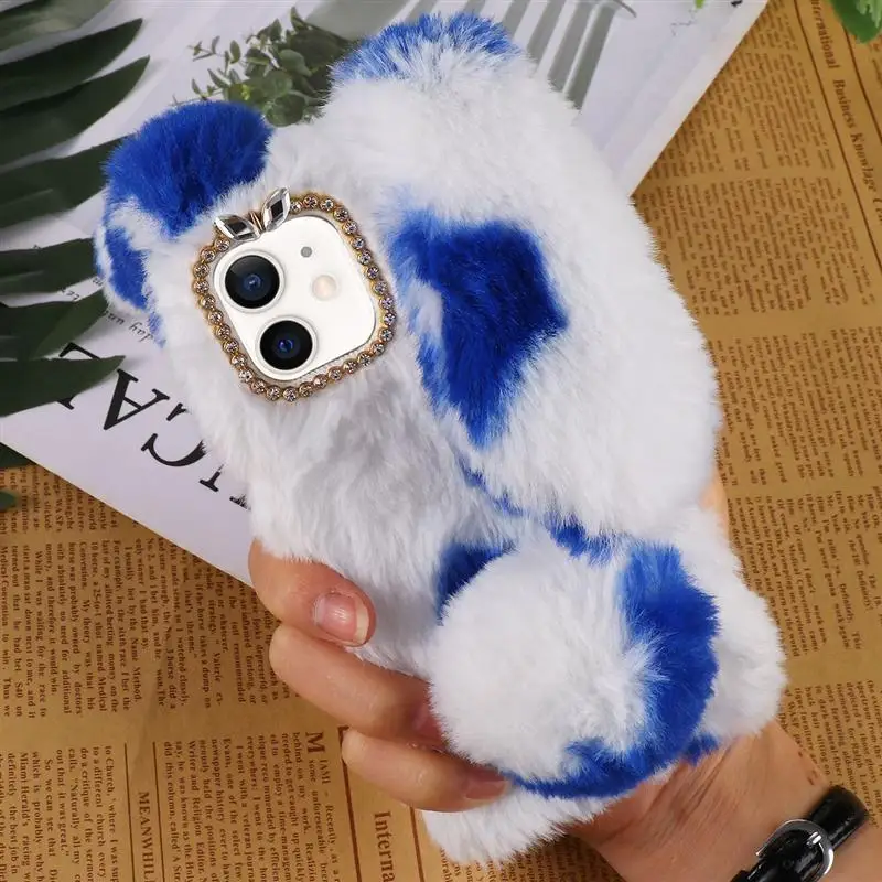 

1Pc Decorative Phone Case Plush Phone Shell Gift Compatible for iPhone 11