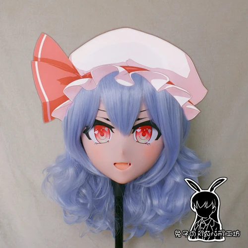 

(Rabbit 80) Resin Cross dress Pretty Girl Head BID Doll Mask Japanese Anime Kigurumi Mask Cosplay with Wig