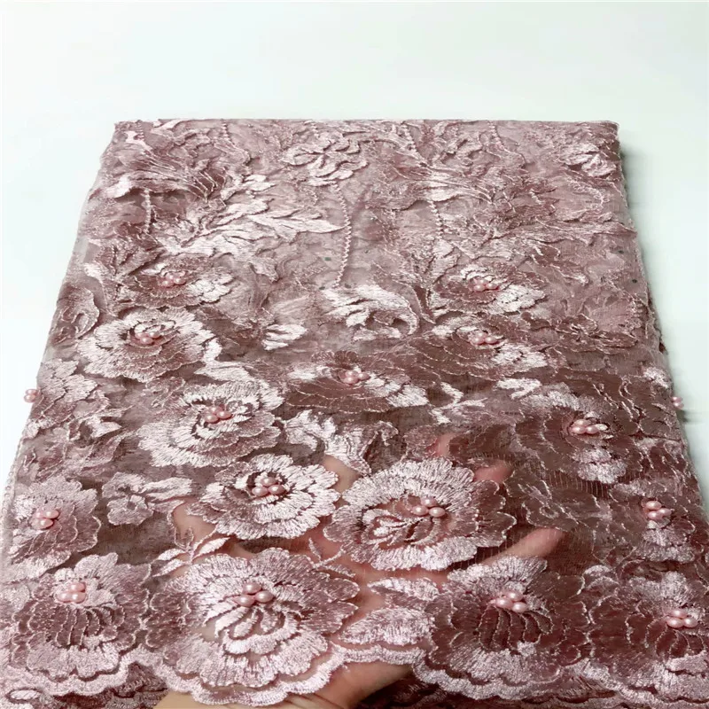 Африканский французский сетчатый бисер кружевная ткань для Индии вечернее