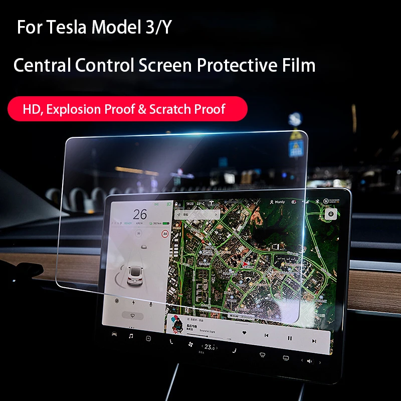 

15 Inch Car Screen Protection Film Tempered Glass Car Accessories Navigation Screen Protective Film for Tesla Model 3/Y
