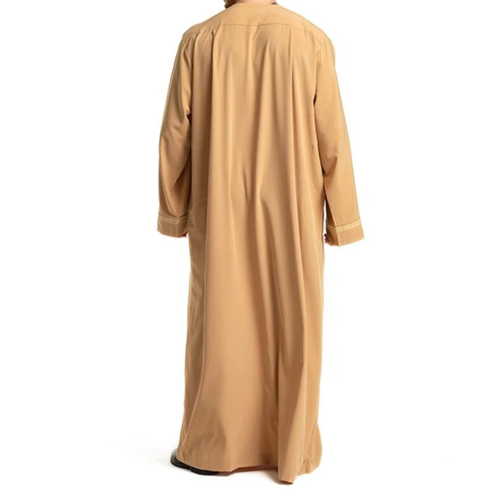 Muslim Men Thobe Moroccan Caftan Arabic Men Clothing Islamic Turkish Robe Jubba Thobe White Abaya Dubai Jalabiya Dress For Men