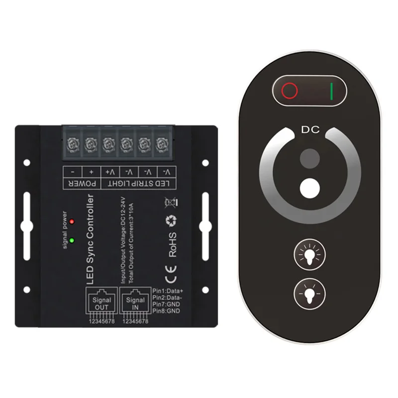 

LED Controller RF Wireless Press Remote Control Low-Voltage Single-Channel Synchronous LED Monochrome Controller 12-24V
