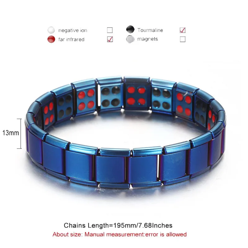 Health Magnetic Bracelet Male Stainless Steel Wrist Band Men Hand Chain Energy Germanium Bracelets for | Украшения и аксессуары