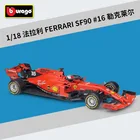 Модель гоночного автомобиля Bburago FERRARI SF90 2019 сезон F1, модель из сплава, коллекционная игрушка в подарок, 1:18