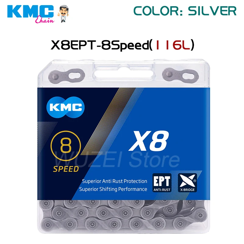 Цепи для горного велосипеда KMC Z6 / Z8.3 X8 X8PL/X8EPT цепи SRAM 116/112 звеньев 6/7/8 скорости -