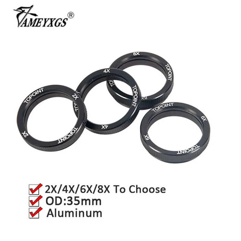 

1pc Archery Aluminum Bow Sight Lens Magnifying Glass 2X/4X/6X/8X Compound Bow Sight Scope Lens For Shooting Aiming Accessories