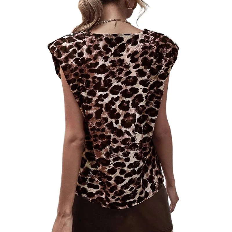 

VIIANLES Summer Animal Leopard Print Shirts New Design Women Long Sleeve Blouse Fashion Clothes Chiffon Streetwear Plus Size Top