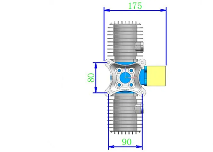 Многокамерный CNC обработанный DLA360 360cc газовый двигатель для RC самолета