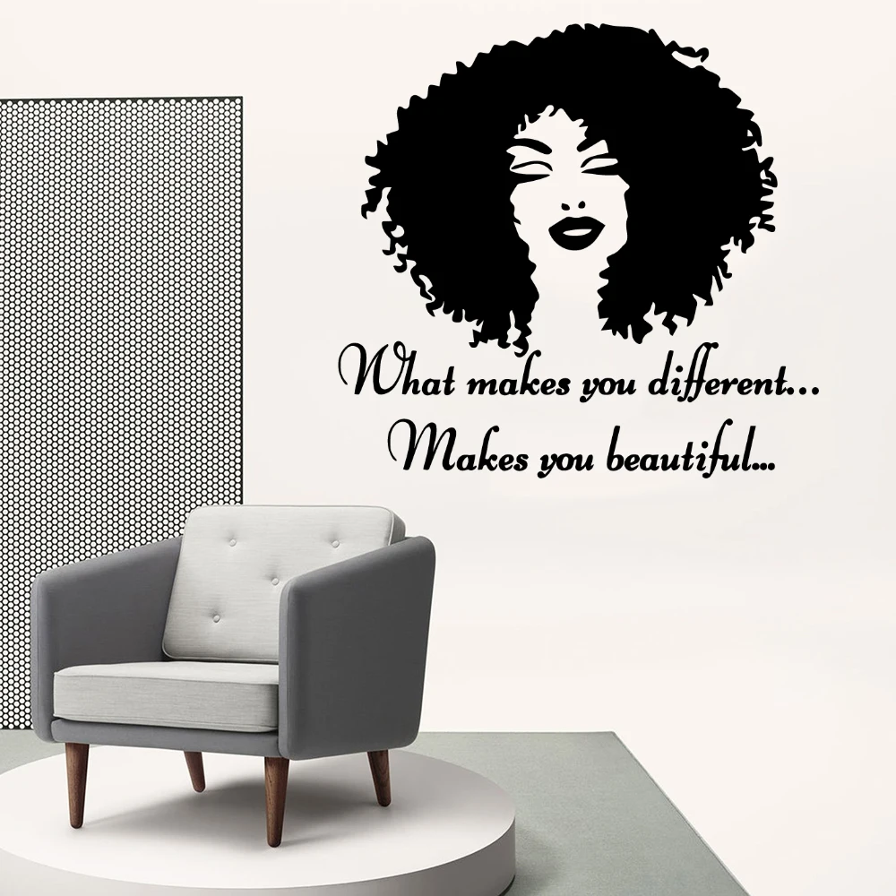 Модные Стикеры Африканская женщина виниловые наклейки на стену для девушки