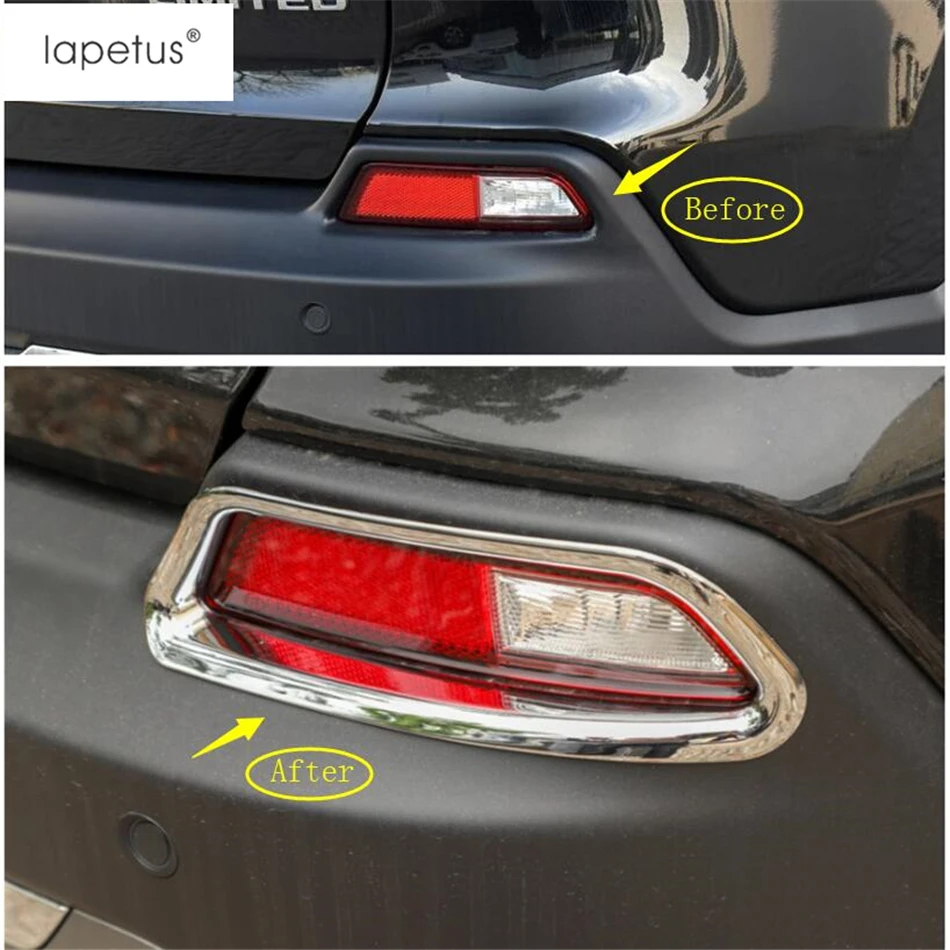 Lapetus аксессуары для Jeep Cherokee ABS автомобильное заднее крыло Противотуманные фары лампы фары для входа в свет рамка литья крышка комплект отделка ярко-красный вид