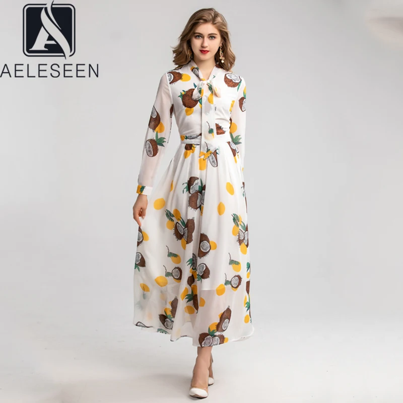 AELESEEN 2020 весенние офисные женские подиумные платья трапециевидной формы с