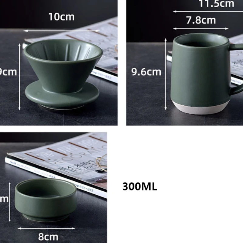 

300ml Ceramic Hand-Made Coffee Cup Afternoon Tea Milk Cup Office Gift Creative Cup Kitchen Multifunctional Filter Accessories