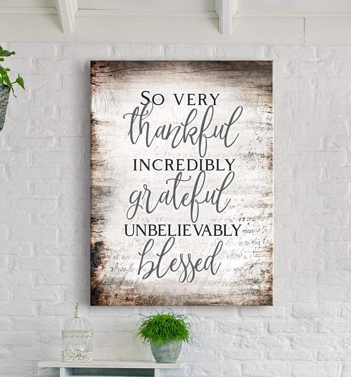 

Sense of Art| So Very Thankful V13 |Blessed Sign|Quotes Wall Art|Religious Wall Decor|Rustic Home Decor Farmhouse|Christian
