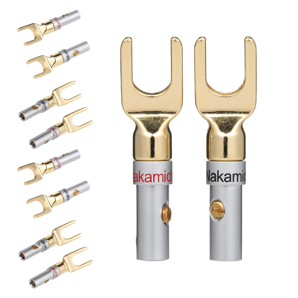 4 пары Y лопатообразные динамика Вилки Аудио Винт вилочный соединитель Адаптер