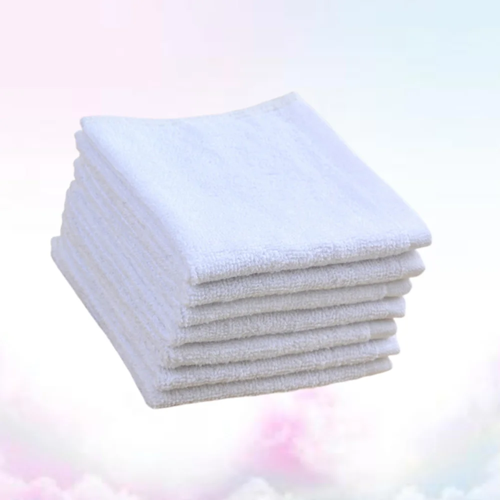 

30pcs White Square Towel Pure Cotton Kerchief Practical Hand Towel for Hotels Guesthouse White