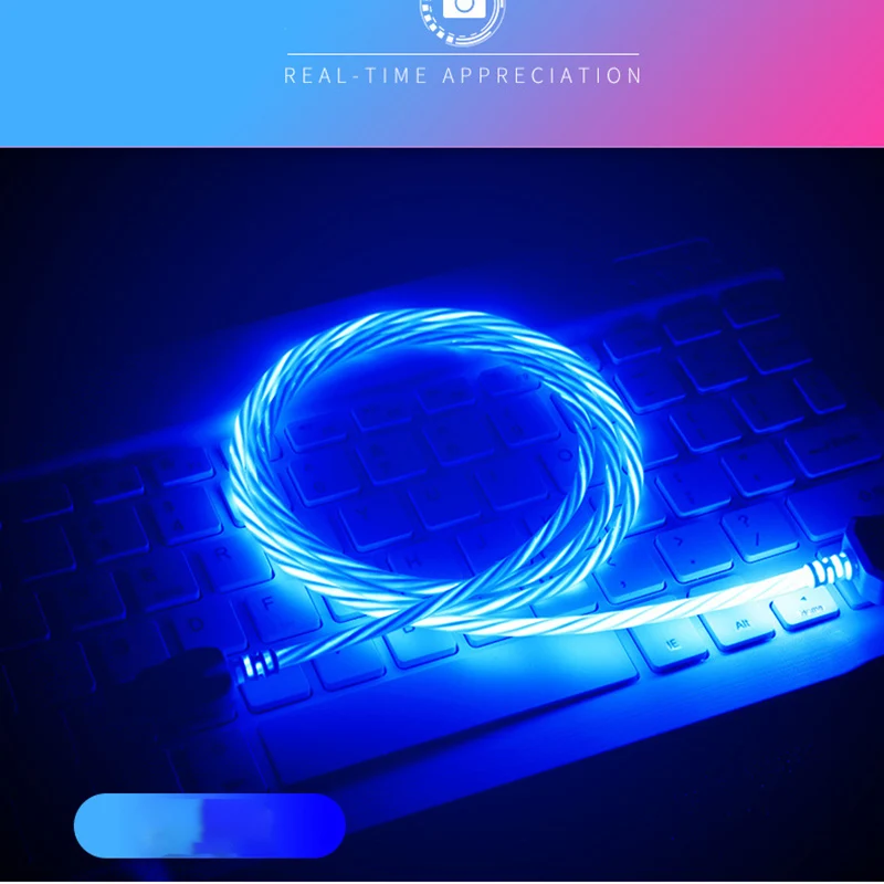 Tutew светодиодный светящийся Быстрый зарядный кабель для Xiaomi Redmi Note 8 7 Pro USB Huawei P20 Lite