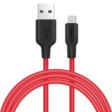 HOCO Silicone Micro USB Cable 2m 1m 5V2A Fast Charger USB Data Cable For Samsung Xiaomi Huawei Mobile Phone Cables  for Android