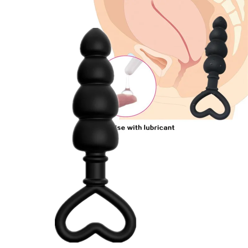 Anal Plug Silicone Beads Butt Plug Heart Shape Sex Toys for Women Gay Man Couple Male Masturbator No Vibrator Sex Shop