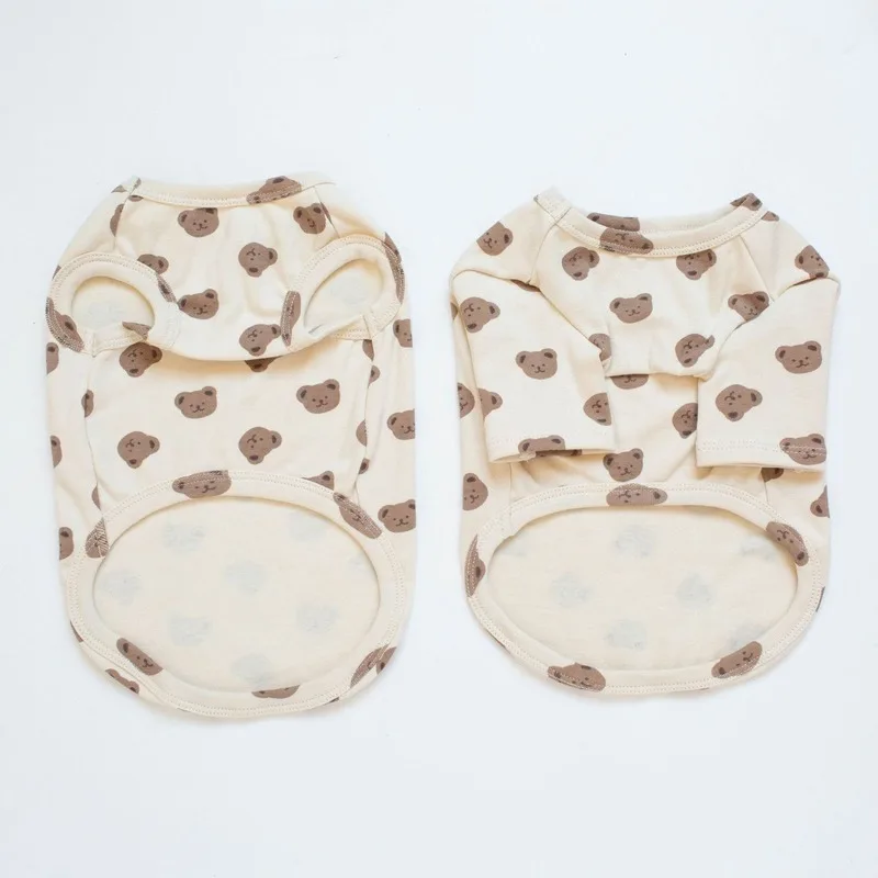 Одежда для собак с принтом кремового медведя маленьких и средних популярный