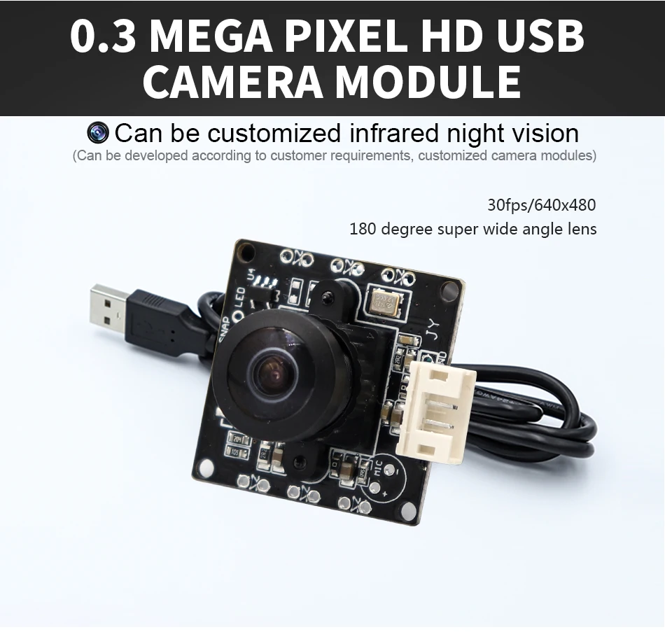 180 градусов супер широкоугольный объектив USB free drive HD камера 0.3MP камера 640*480