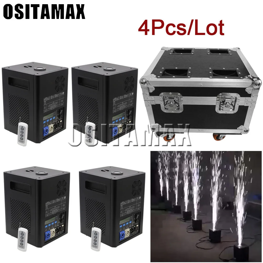 4pcs with flightcase 2 шт./лот, 400 Вт, пульт дистанционного управления/DMX, холодная Искра, фейерверк, искры, машина для празднования свадьбы, вечеринки - Цвет: 4pcs with flightcase