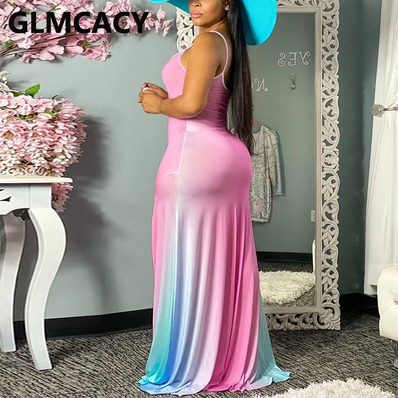Женское платье макси с высоким разрезом облегающее длинное элегантное вечернее