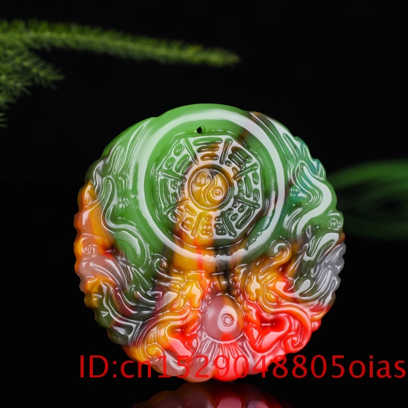 Ожерелье с подвеской в виде дракона из нефрита и природного цвета ювелирные