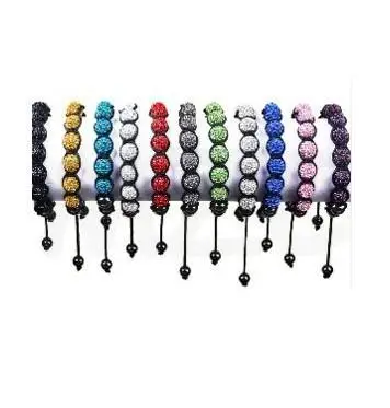 

Free Shipping Mixed 11 pcs/ Super 10mm 9 Ball Beads crystal Bracelet 9h Newest Style Jewelry Best Gift