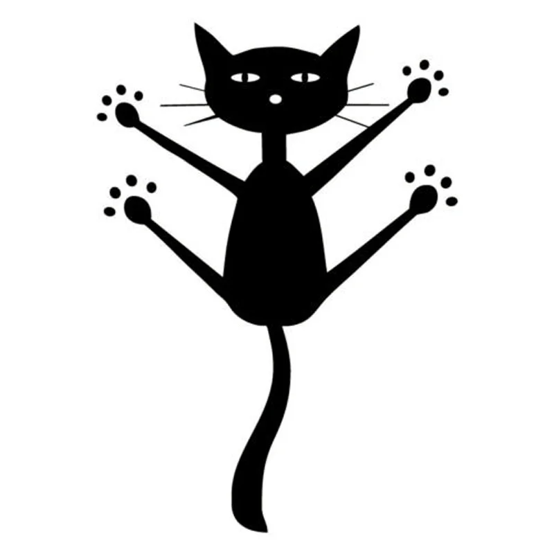 

Lovely Interesting Small Animal Cat Paw Car Bodywork Stickers Fashion Car Waterproof Stickers Black and White PVC14x10cm
