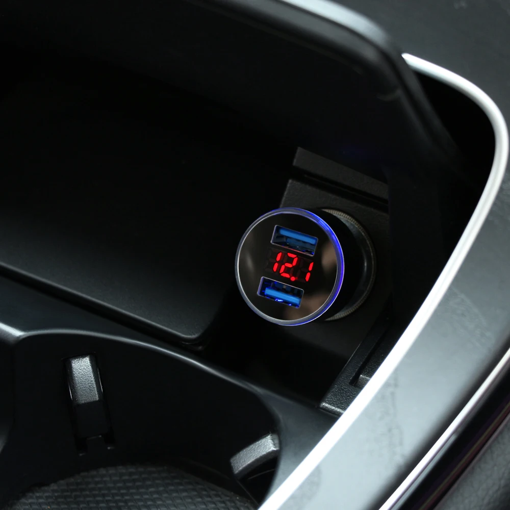 3.1A светодиодный дисплей Dual USB зарядное устройство для телефона автомобильное Alfa